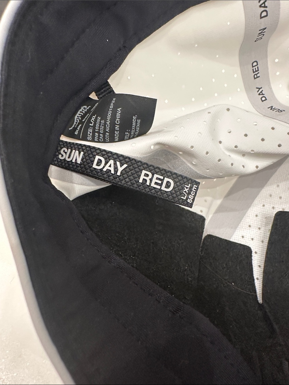 Sun Day Red White Performance golf Cap with Small Black Logo. Like new - Picture 3 of 3